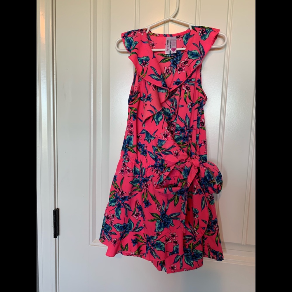 Girls hot pink romper size 10